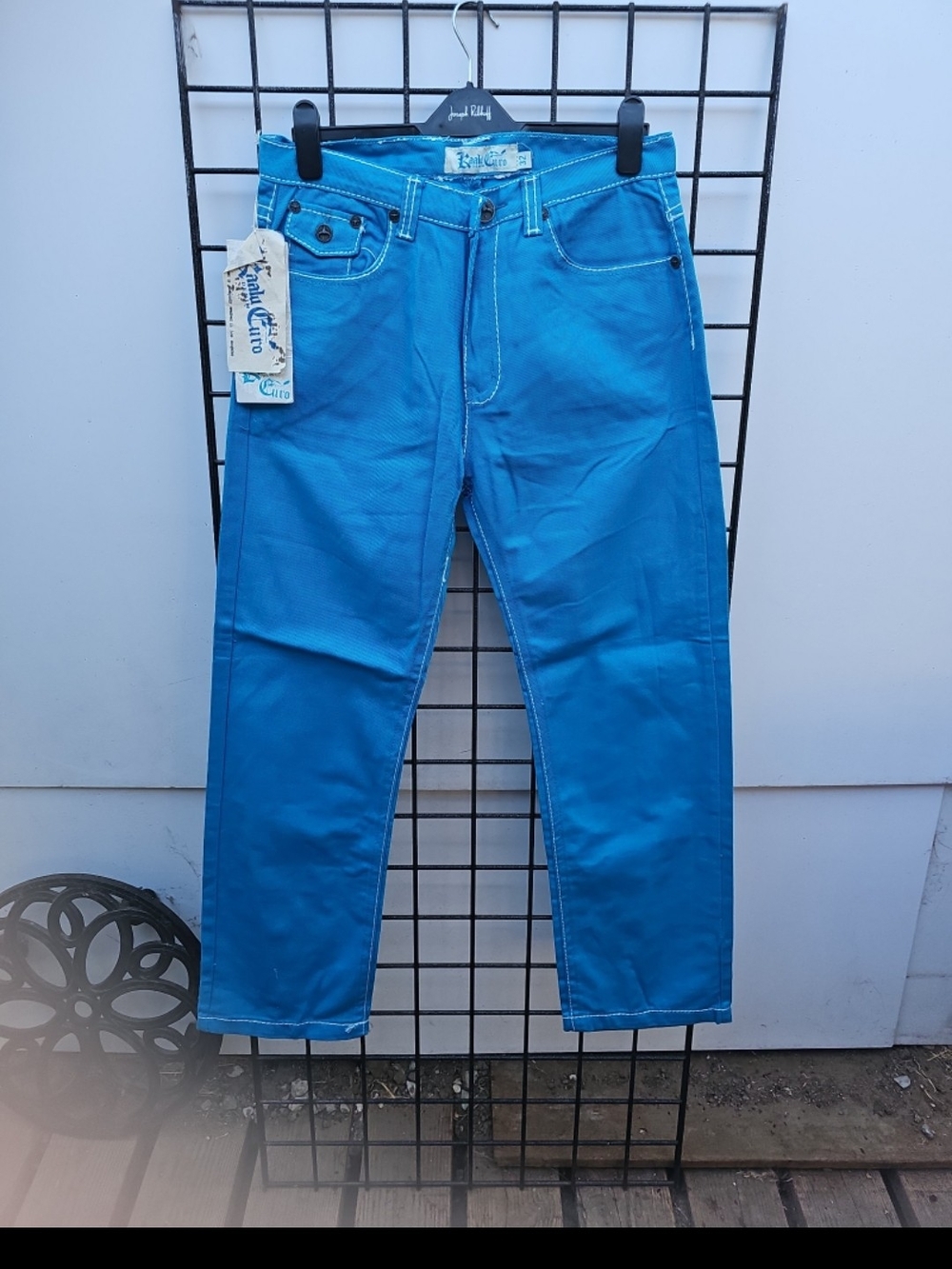 Men's Bright Blue Bootcut Jeans